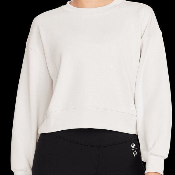 NEW w/ TAGS lululemon x Peloton Softstreme Perfectly Oversized Cropped Crew Sz 6 - Picture 1 of 11
